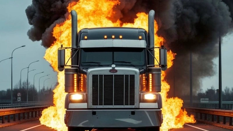 Машина сгорела на трассе Южно-Сахалинск — Оха