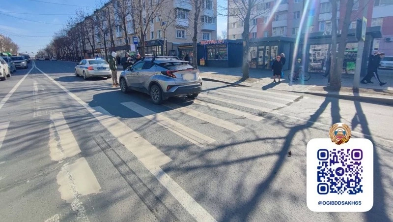 Водитель Toyota сбил ребенка на «зебре» по улице Ленина в Южно-Сахалинске