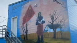 В Южно-Сахалинске появился стрит-арт с бабушкой с советским флагом