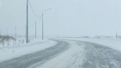 Из-за снежного циклона закрыли дорогу из Холмска в Южно-Сахалинск