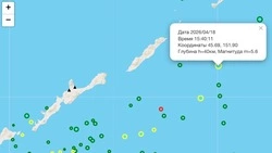Землетрясение магнитудой 5,6 произошло в районе Курил 18 апреля