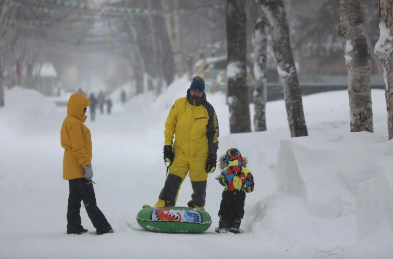 Циклон в Южно-Сахалинске. Фоторепортаж