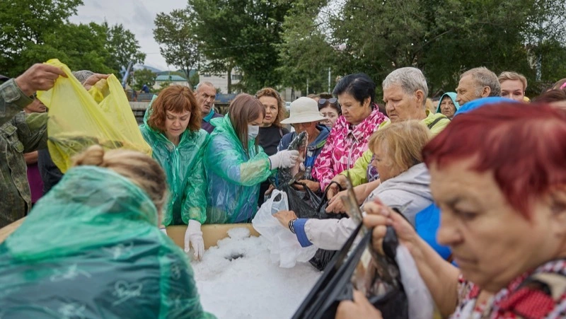 Рыбу бесплатно раздали льготникам в Южно-Сахалинске 30 августа 