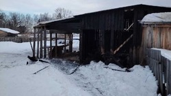 В селе Онор сгорела хозпостройка