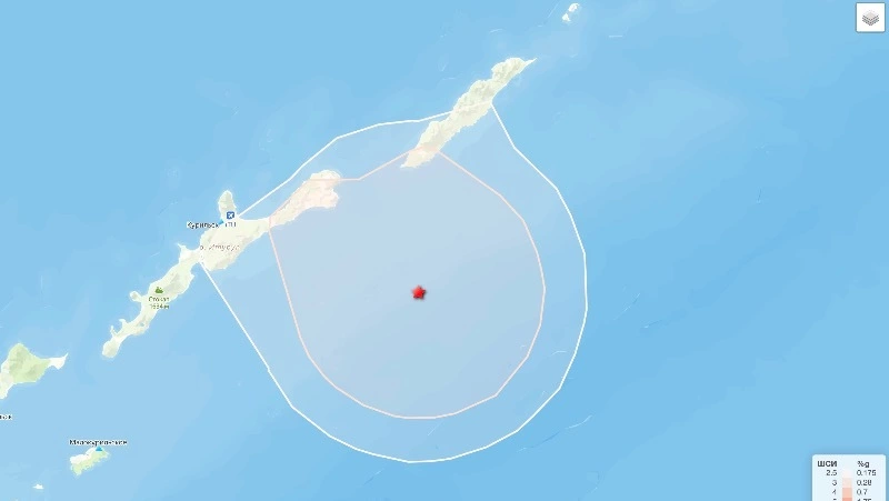 Землетрясение магнитудой 5,0 зафиксировали у берегов Южных Курил