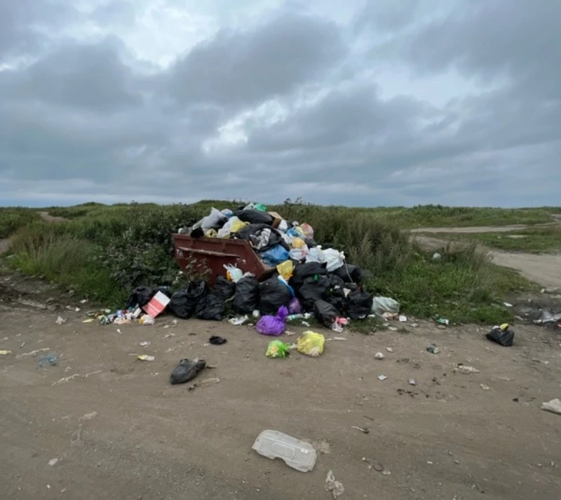 Мусорную кучу заметили сахалинцы у озера Буссе