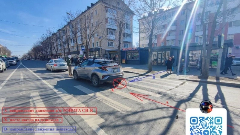 Водитель Toyota CH-R сбил подростка на пешеходном переходе в Южно-Сахалинске