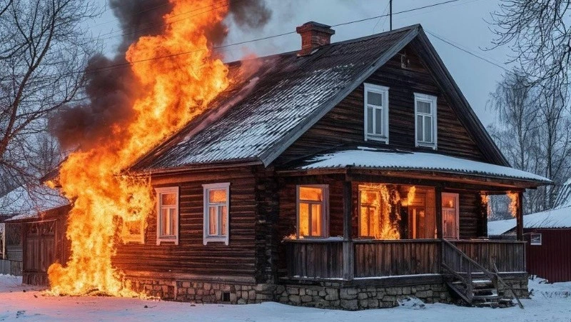 Дача полыхала около двух часов в сахалинском селе