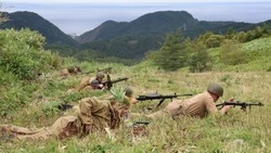 На Холмском перевале состоялась реконструкция штурма укрепрайона Квантунской армии