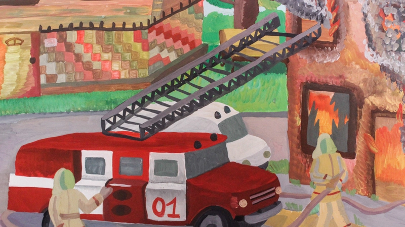 «Противопожарная» детская выставка открылась в Южно-Сахалинске