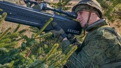 Военнослужащие ВВО отработали защиту от дронов с помощью ружей «Гарпия» на Сахалине