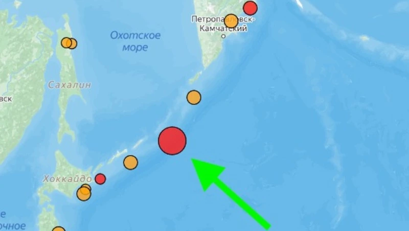 Землетрясение магнитудой 6,1 произошло близ Южных Курил