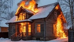 Баня полыхала ночью в Корсаковском районе