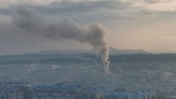 Баня пылала огнем в Корсакове утром 28 ноября 